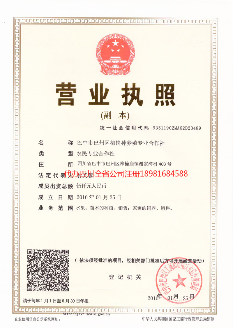 南充市南充市柳岗种养殖专业合作社